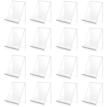 Bymivofun Pack of 16 Acrylic Book Stands, caurspīd