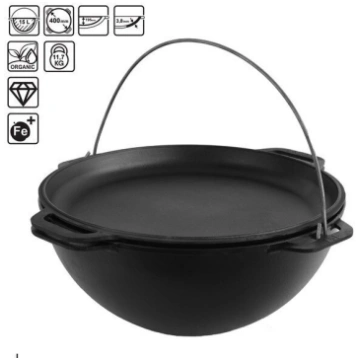 15 l čuguna katls ASIAN Lid-Pan Brizoll