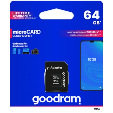 64 GB UHS-I microSD atmiņas karte ar adapteri GOOD