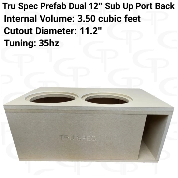 TRU SPEC Prefab Dual 12" Sub Up Port Back Subwoofe