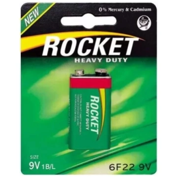 Baterija ROCKET 9V (6F22-1BB) — blisteris 1 gab