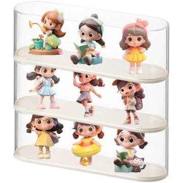 Caurspīdīga vitrīna figūriņām, stackable, 3 līmeņu
