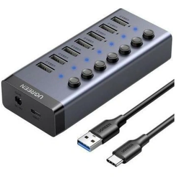 HUB USB Ugreen 7x USB-A 3.0 (UGR1228BLK) | UGR1228