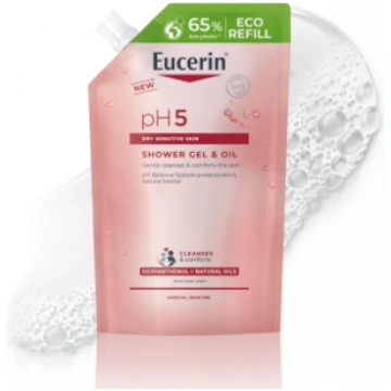 EUCERIN dušas eļļa, uzpild. iepakojums pH5, 400 ml