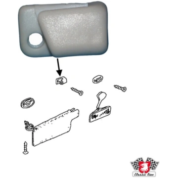 Sun visor clip, white, left VW