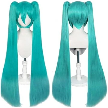 Miku cosplay parūka, zila/zaļa parūka sievietēm ar