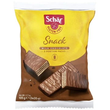 SCHAR Snack bezglutēna vafeles šokolādē, 105 g