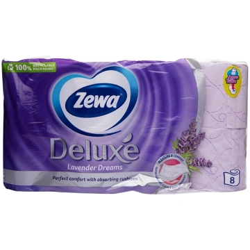Zewa Deluxe Lavender Dreams Tualetes papīrs, 8 gb