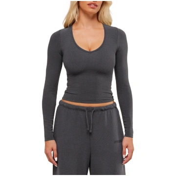 Waffle tops ar garām piedurknēm-M gymshark