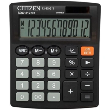 Kalkulators Citizen SDC-812NR melns, 102x124x25mm,