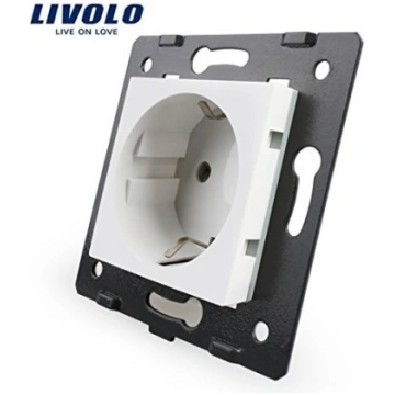 Livolo elektrības kontaktligzda balta 16A - 80mm -
