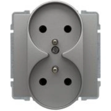 KOS Gniazdo podwojne z/u aluminium KOS66 (664049) 