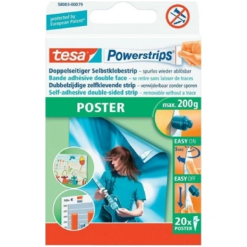 Tesa tesa Powerstrips poster tape, 20-pack, for ob