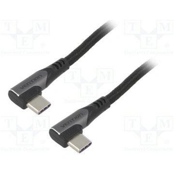 Cable; USB 2.0; USB C angled plug,both sides; 2m; 