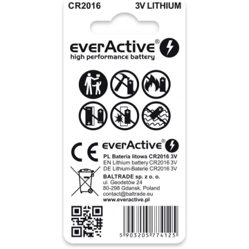 Lithium batteries mini everActive CR2016 blister 2