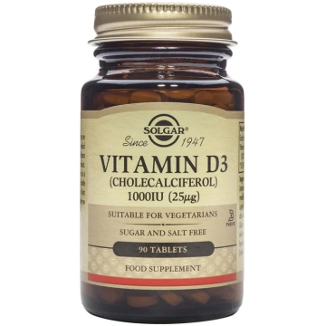 Solgar Vitamīns D3 1000 SV (25 µg) - 90 tabletes