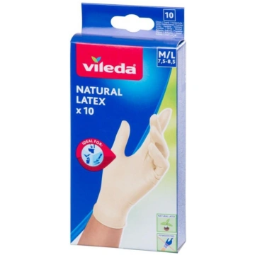 Vileda Natural Latex gloves, size S/M, 10 pairs