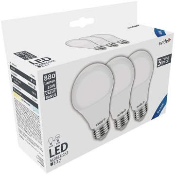 Avide LED spuldzes 10W E27 6400K 3gab