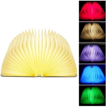 Koka saliekama grāmatu lampa, gaismas diodes, grām