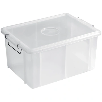 CONTENITORE CON COPERCHIO CM.35x25x20H TRASPARENTE