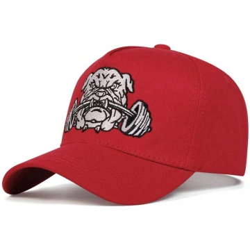 Unisex Bulldog Dumbbells Embroidery Baseball Caps 