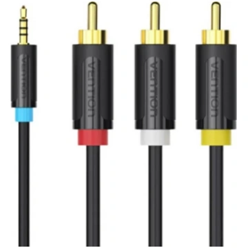 Kabelis | Jack 2,5 mm spraudnis, RCA spraudnis x3 