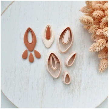 Polymer Clay Cutter Set, Teardrop Dangle Earrings 