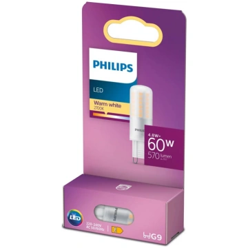 Philips LED 4.8W (60W) G9 2700K spuldze 570lm 8718