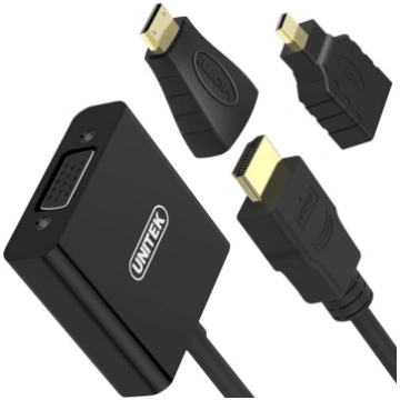 Unitek Adapter mini/micro HDMI to VGA + audio, Y-6