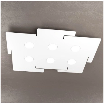 Lampada da soffitto plafoniera slim bianca 6 luci 
