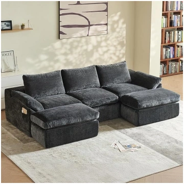 Vamcheer Corner Sofa with Sleep Function (Full Foa