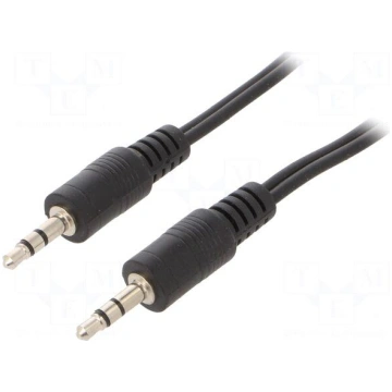 Cable | Jack 3.5mm 3pin plug,both sides | 5m | bla