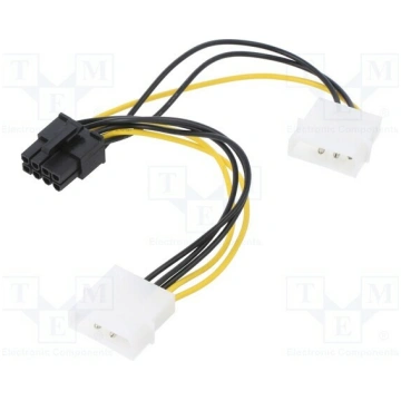 Cable: mains; Molex male x2,PCIe 8pin female; 0.15
