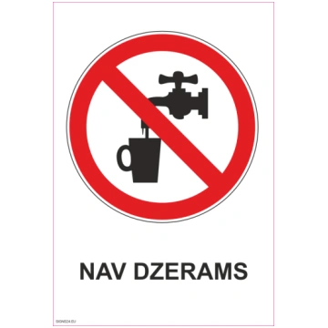 Zīme Nav dzerams Alumīnijs (neobonds 2 mm) parasta