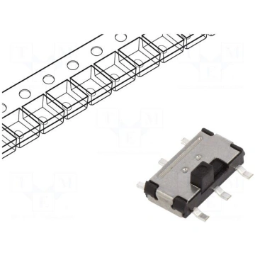 Switch: slide | Pos: 2 | DPDT | 0.1A/12VDC | ON-ON