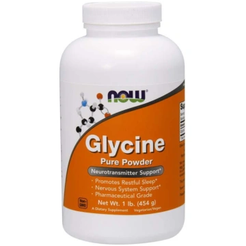 NOW FOODS glicīna tīrais pulveris - glicīns (454 g