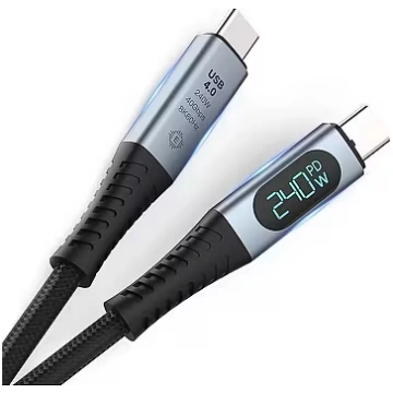 RoGer PD24VB USB-C 4.0 Cable with voltmeter PD240W