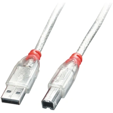 Lindy USB 2.0 cable Type A/B, transparent, 0.5m 41