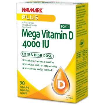 WALMARK Mega D3 vitamīni 4000 IU Forte kapsulas, 9
