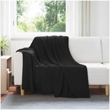 Pleds melna 200 x 150 cm flīss
