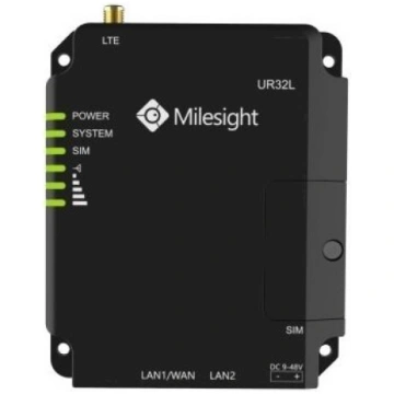 4G modems Milesight UR32L-L04EU, melna krās