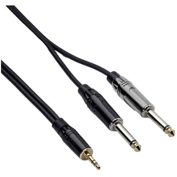 3,5mm stereo jack - 6,3mm mono jack x2 vads 3 metr