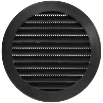 Ventilācijas reste apaļa D-100mm melna 38