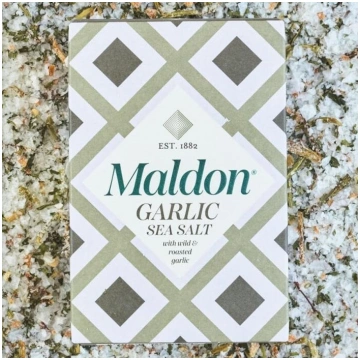 Maldon jūras sāls pārslas ar ķiploku 100g
