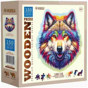 Puzzle Rainbow Wolf wooden Wooden city