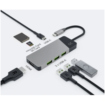 GREEN CELL HUB USB-C ADAPTER GC CONNECT 7W1 (3XUSB