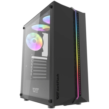 Darkflash DK151 LED computer case (black) + 3 RGB 