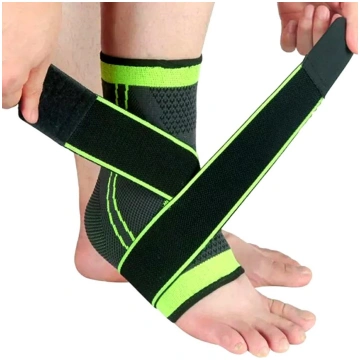 Potītes stabilizators ar Velcro aizdari, melna-zaļ