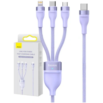 Kabelis USB 3w1 Baseus Flash Series 2, USB-C + mic