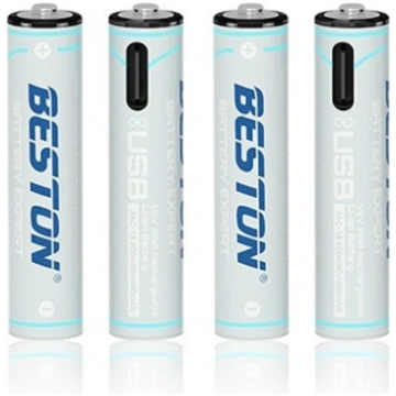 Rechargeable AAA batteries with USB C, 400mAh, Li-